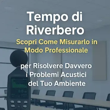 Tempo di Riverbero: Misurazione Acustica Professionale<br /><br /> Immagine professionale per articoli sul tempo di riverbero. Ideale per spiegare come migliorare l’acustica con una misura fonometrica certificata.<br /><br />