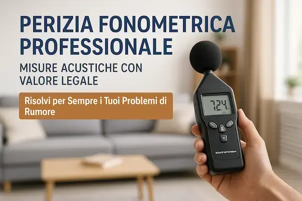 Scopri la foto reale di una perizia fonometrica professionale eseguita da Sorgedil. Rilievi fonometrici precisi, consulenza certificata e soluzioni vere.