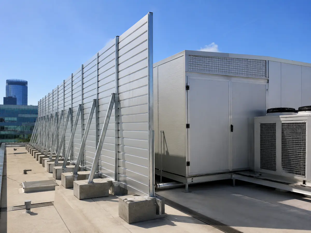 Cabina e schermatura acustica realizzata da Sorgedil per contenere il rumore di un impianto