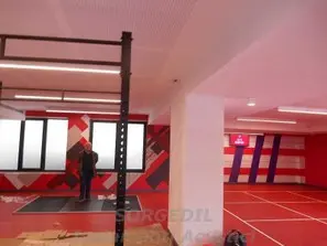 Controsoffitto autoportante per insonorizzazione palestra Virgin Active Roma Talenti<br /><br />