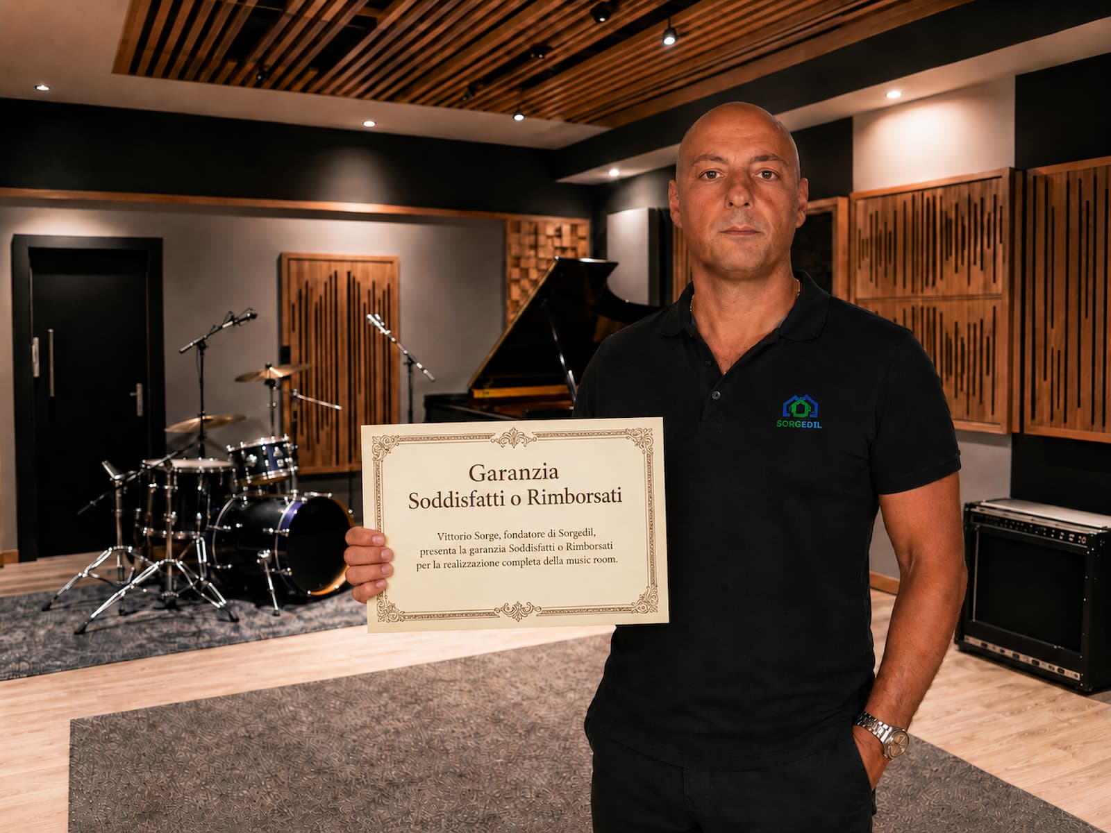 Vittorio Sorge presenta la Garanzia Soddisfatti o Rimborsati Sorgedil per la stanza musica completa